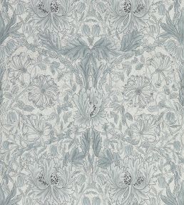 Pure Honeysuckle & Tulip Wallpaper by Morris & Co Cloud Grey