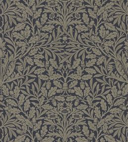 Pure Acorn Wallpaper by Morris & Co Charcoal/Gilver