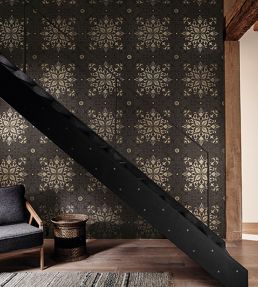 Pure Net Ceiling Wallpaper by Morris & Co Charcoal/Gold