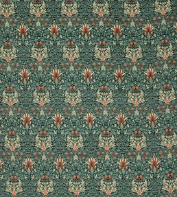 Snakeshead Velvet Fabric by Morris & Co Thistle/Russet