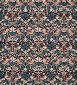 Strawberry Thief Velvet Fabric by Morris & Co Mulberry/Slate