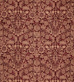 Sunflower Velvet Fabric by Morris & Co Kermes/Birch