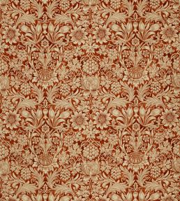 Sunflower Velvet Fabric by Morris & Co Saffron/Vellum