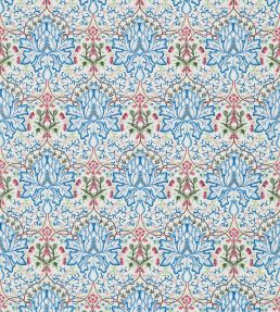 Artichoke Embroidery Fabric by Morris & Co Peacock/Cream