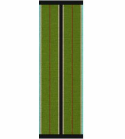 Layered Morrisstudio Racer Stripe Runner rug Cooper Green MSRSCG75240 Cooper Green