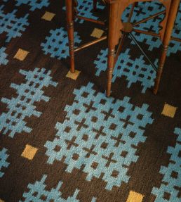 Layered Morrisstudio Ryg Runner rug Olwen Blue MSRYOB75240 Olwen Blue