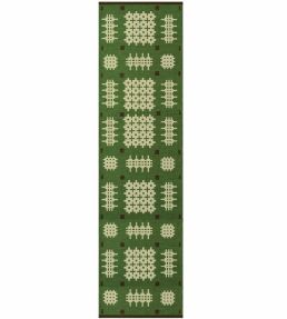 Layered Morrisstudio Ryg Runner rug Bardsey Green MSRYBG75240 Bardsey Green