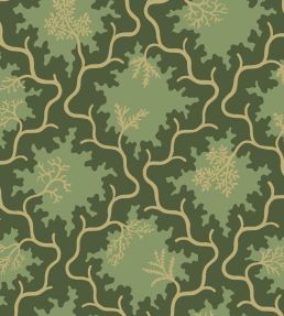 Moss Trellis Wallpaper by Cole & Son Evergreen & Antique Gold