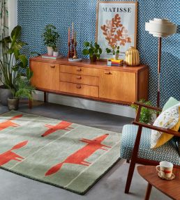 Scion Mr Fox rug Mint/Poppy 25313090150 Mint/Poppy