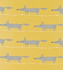 Mr Fox Fabric by Scion Sunflower / Gull / Chalk