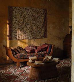Mughal Menagerie Fabric by Zoffany Indigo/Madder
