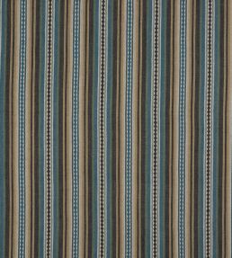 Dalton Stripe Fabric by Mulberry Home Indigo/Teal