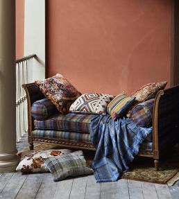 Velvet Ancient Tartan Fabric by Mulberry Home Spice