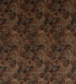 Bohemian Velvet Fabric by Mulberry Home Teal/Spice
