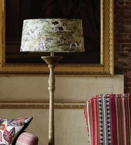 Mulberry Hounds Linen Fabric by Mulberry Home Multi