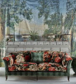 Floral Pompadour Velvet Fabric by Mulberry Home Spice
