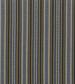 Dalton Stripe Fabric by Mulberry Home Indigo/Ochre