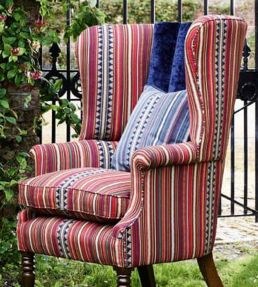 Pageant Stripe Fabric by Mulberry Home Multi