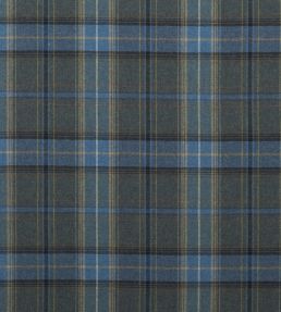 Shetland Plaid Fabric by Mulberry Home Blue