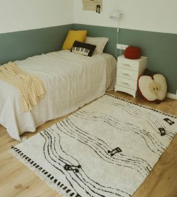 Lorena Canals Musical Notes rug Natural Black C-NOTES-NBK-S Natural Black