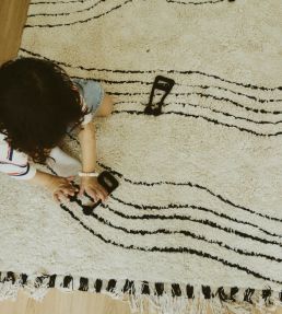 Lorena Canals Musical Notes rug Natural Black C-NOTES-NBK-S Natural Black