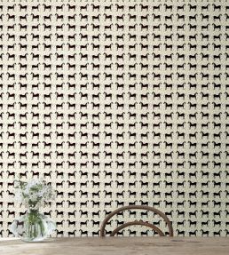 Musta Tamma Wallpaper by Marimekko Black