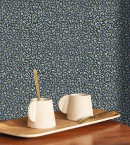 Myosotis Wallpaper by Casadeco Bleu Nuit