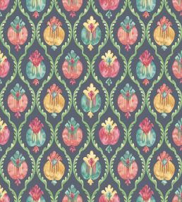 Mysore Wallpaper by Osborne & Little Midnight/Magenta