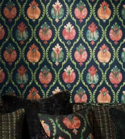Mysore Metallic Wallpaper by Osborne & Little Metallic Gold