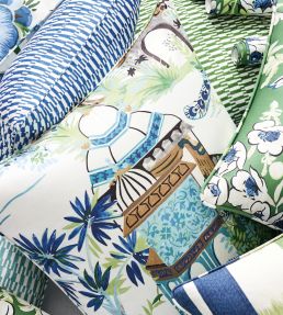 Gogo Fabric by Thibaut Blue