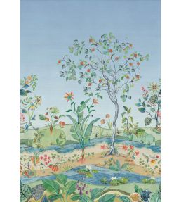 Mythica Mural Grasscloth Mural by Osborne & Little Azure