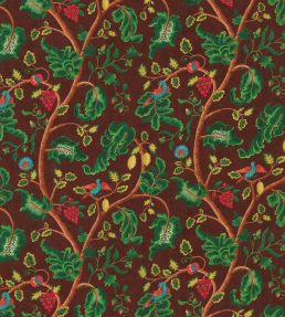 Mythical Trail Fabric by George & Minnie Walnut/Emerald