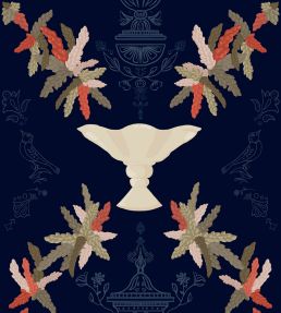 Neorococo Wallpaper by Coordonne Navy