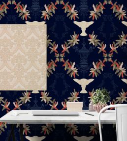 Neorococo Wallpaper by Coordonne Navy