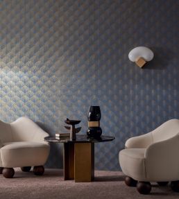 Nereides Wallpaper by Casamance Aubergine/Dore