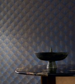 Nereides Wallpaper by Casamance Aubergine/Dore