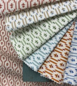 Nettie Fabric by Ian Sanderson Greeny Blue
