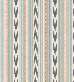 Newport Stripe Wallpaper by Mulberry Home Blue/Red