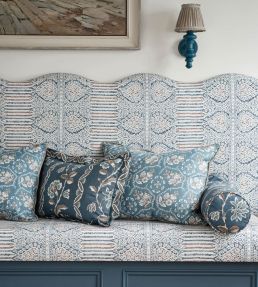 Nicolet Fabric by Nina Campbell Blue/Taupe