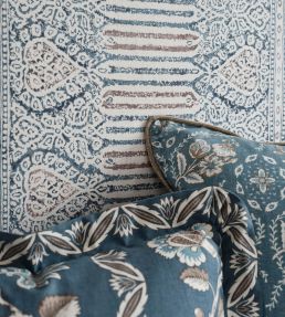 Nicolet Fabric by Nina Campbell Blue/Taupe