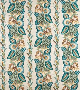 Ashdown Stripe Fabric by Nina Campbell Teal/Aqua