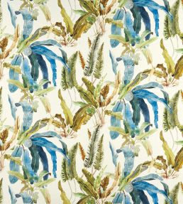 Benmore Fabric by Nina Campbell Turquoise/Olive
