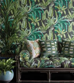 Benmore Fabric by Nina Campbell Emerald/Green/Ebony
