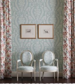 Chelwood Fabric by Nina Campbell Blue/Ivory