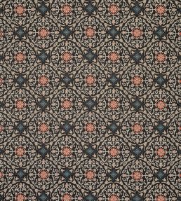 La Moulade Fabric by Nina Campbell Chocolate/Coral
