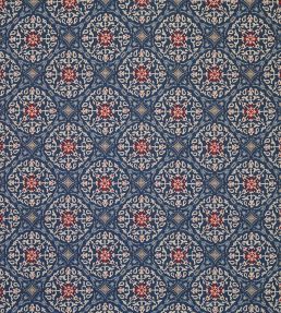 La Moulade Fabric by Nina Campbell Indigo/Crimson