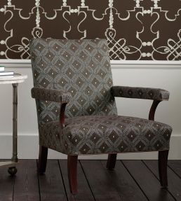 Lorette Fabric by Nina Campbell Bitter Chocolate
