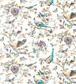 Perdana Fabric by Nina Campbell Aqua/Amethyst