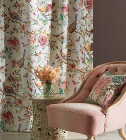 Perdana Fabric by Nina Campbell Coral/Multi