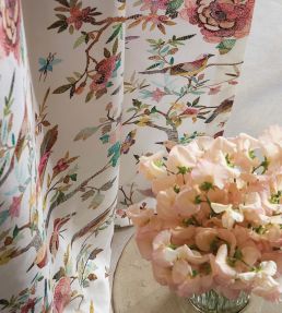 Perdana Fabric by Nina Campbell Coral/Multi